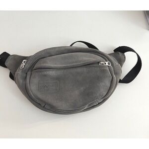 Jansport Fanny Pack Grey Suede Belt Bag Waist Pouch Adjustable Strap